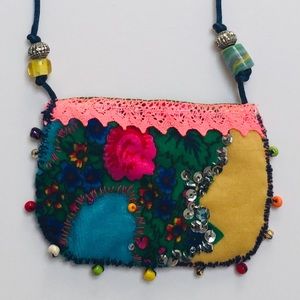 Handmade one of a kind up-cycled fabric necklace